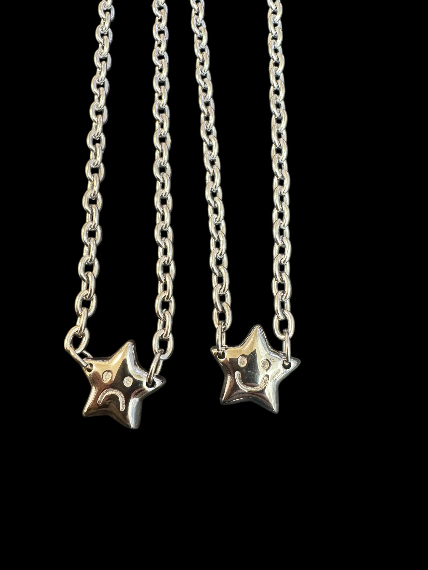 Sad face, happy face star chains