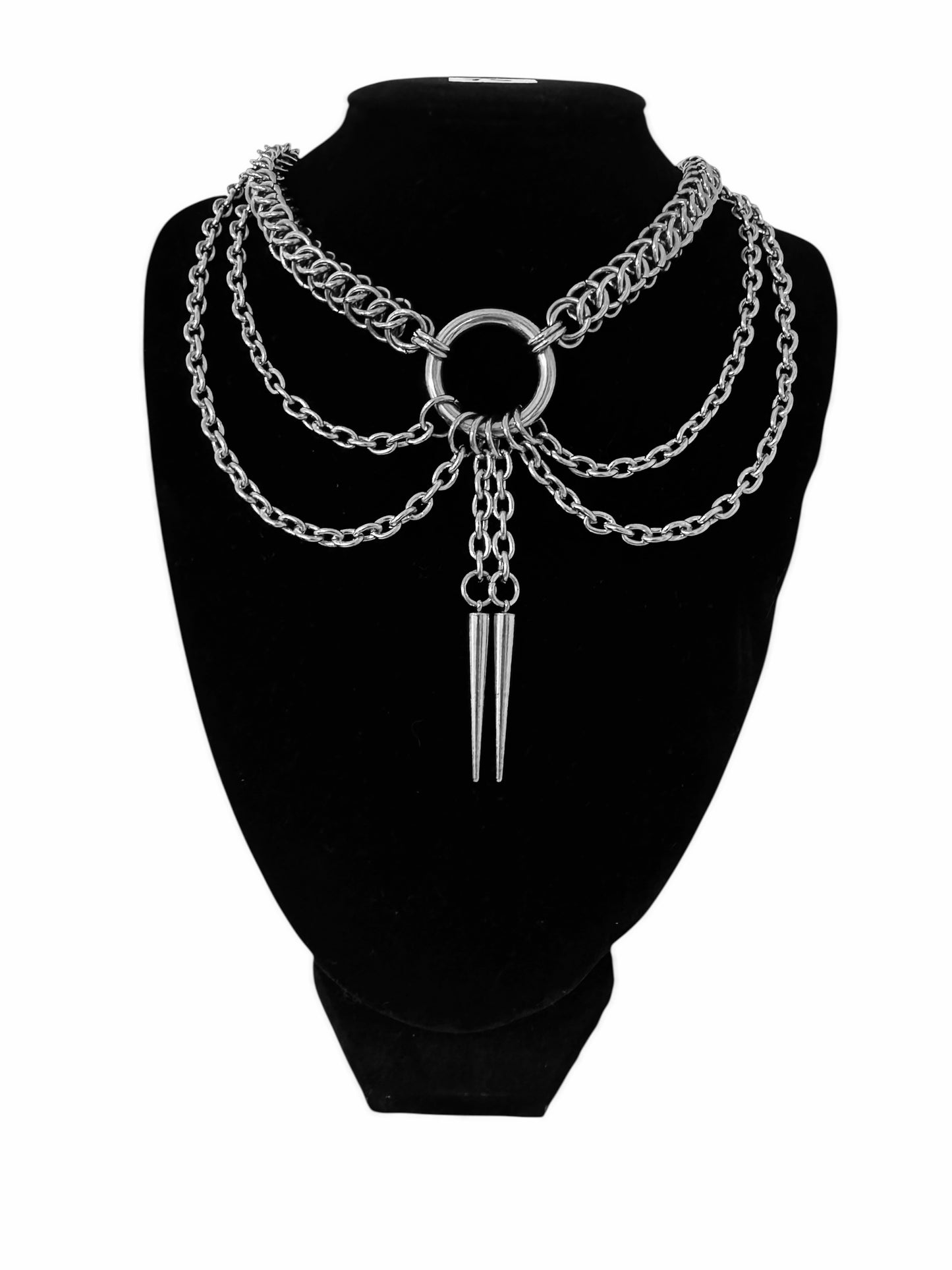 Spiked bolo choker (silver or gold)