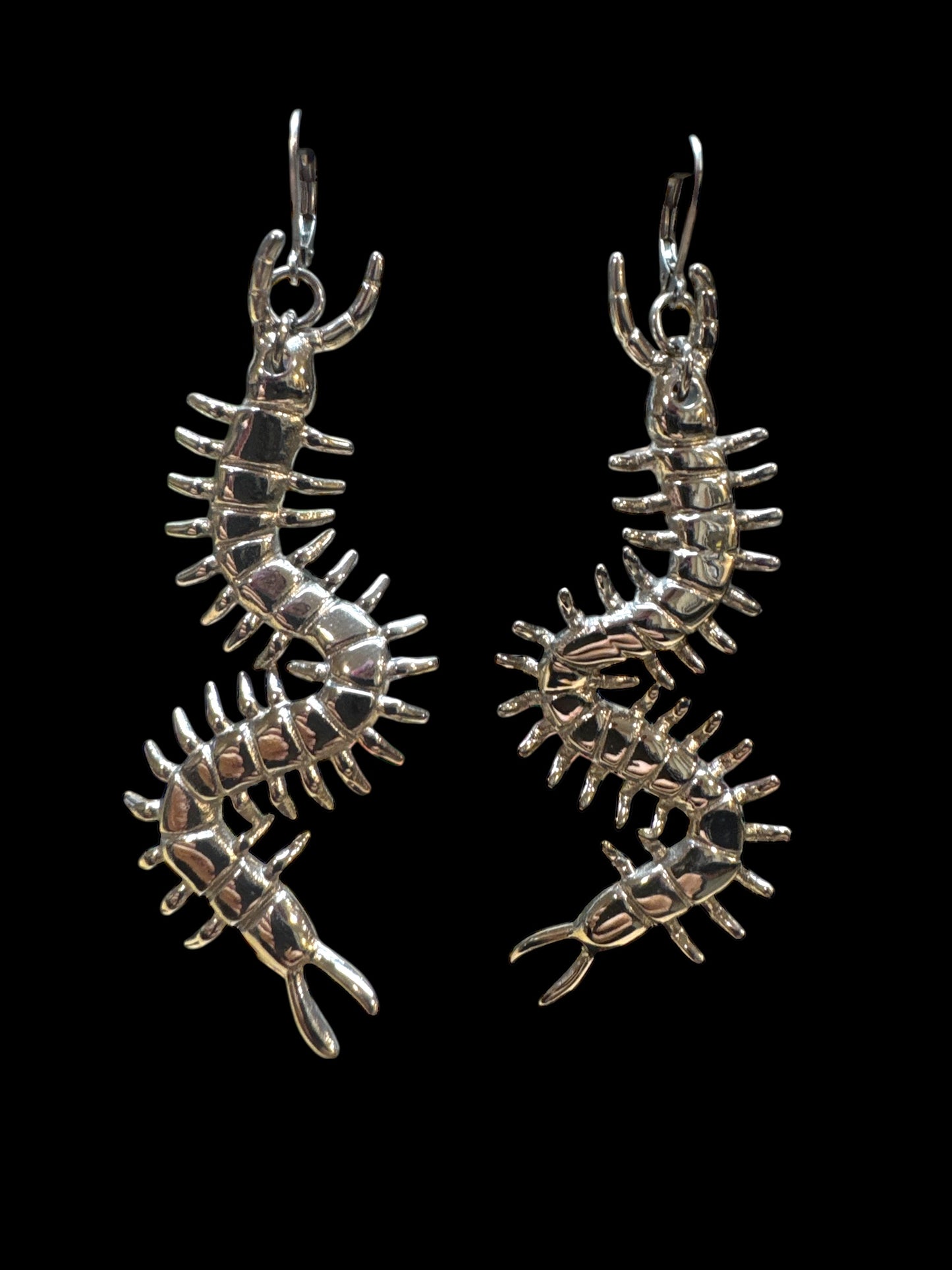 Centipede earrings (silver or gold)