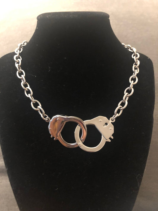 Submissive bdsm handcuff necklace