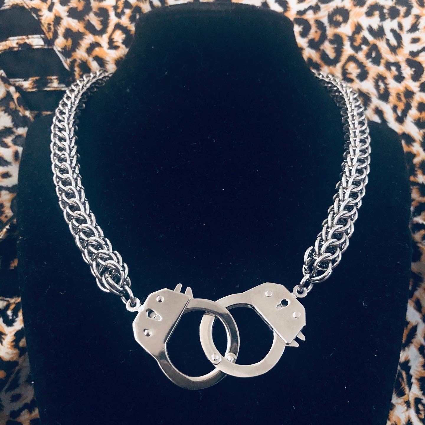 Chainmaille handcuff necklace