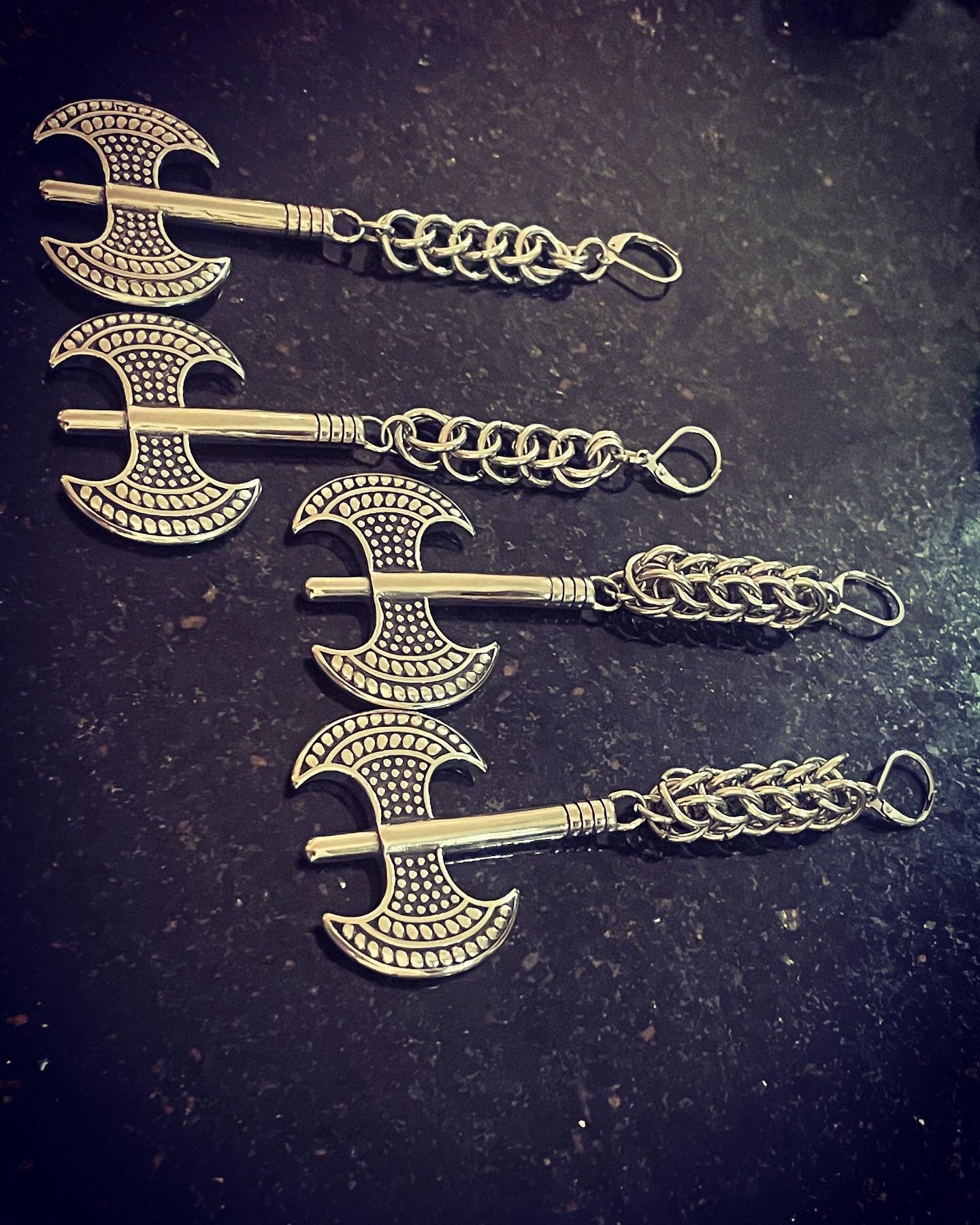 Battle Axe, Medieval Chainmaille axe earrings