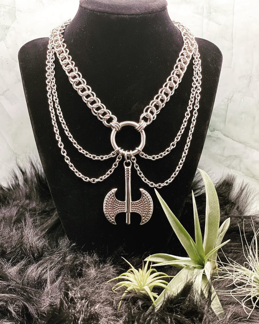 Axe chainmaille necklace