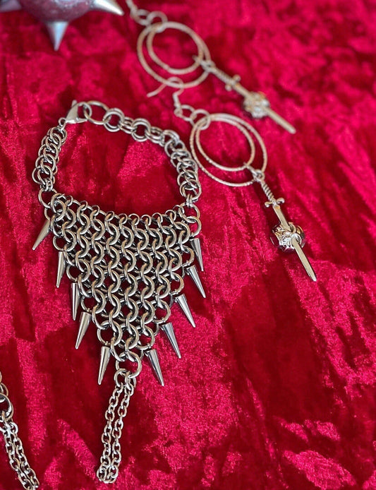 Bandana spiked chainmail bracelet