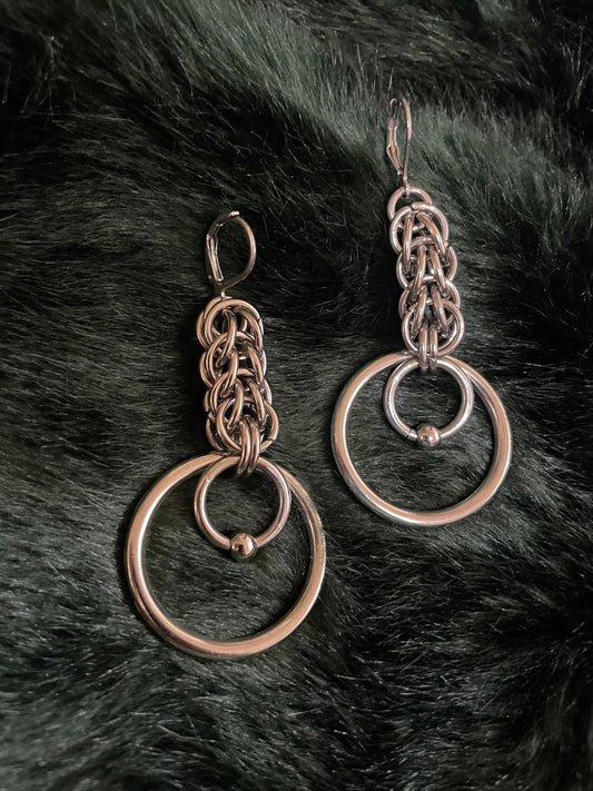 chunky chainmail earrings