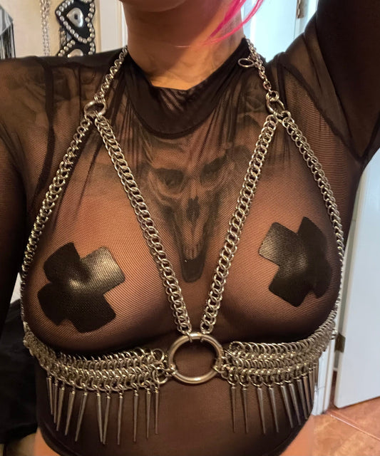 Chainmaille bra harness