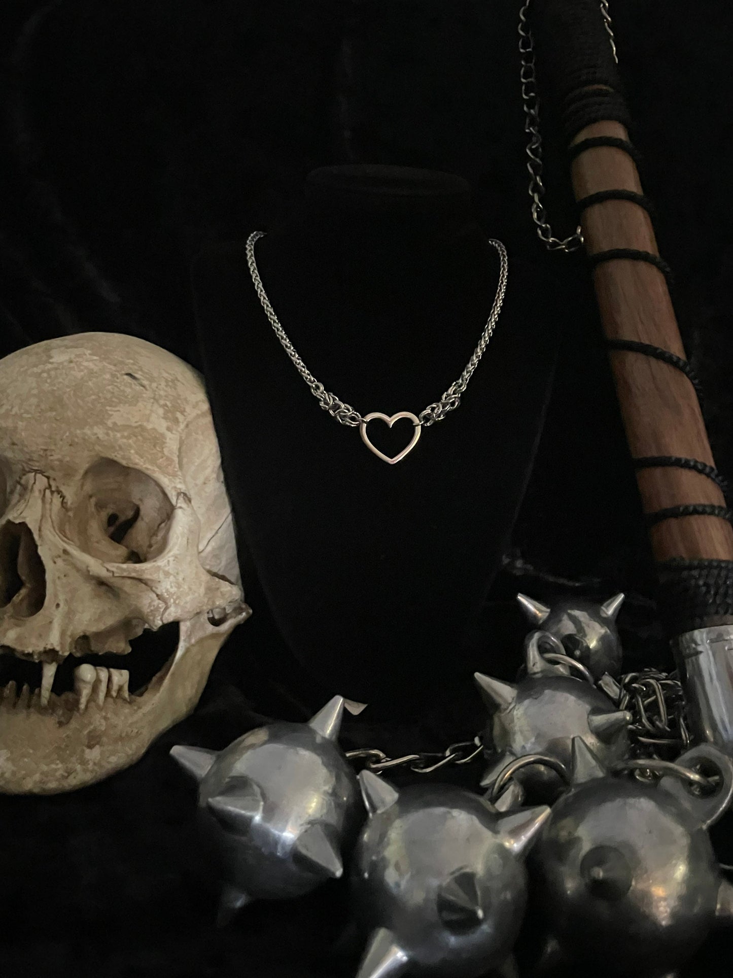 Chainmail heart necklace
