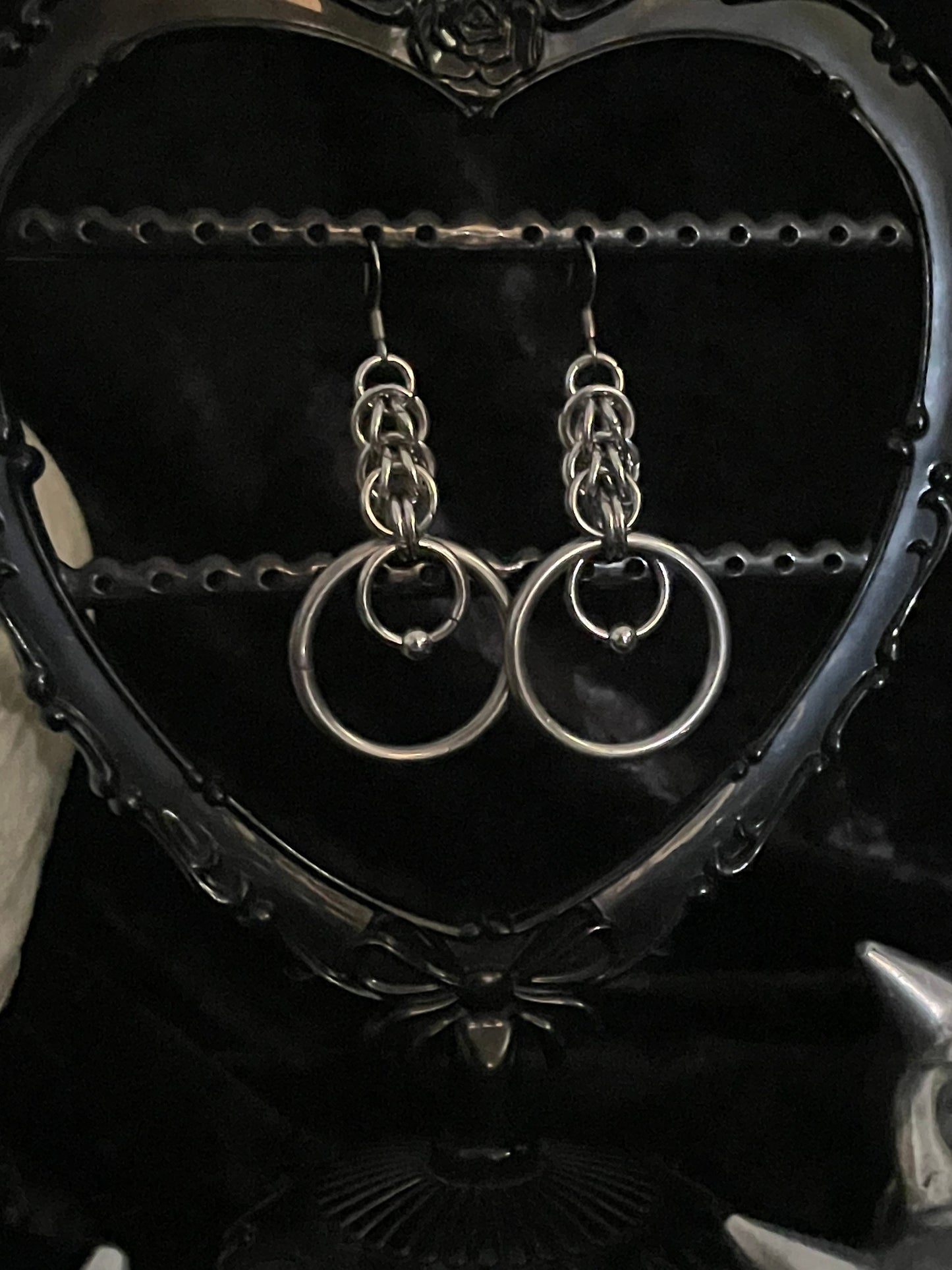chunky chainmail earrings