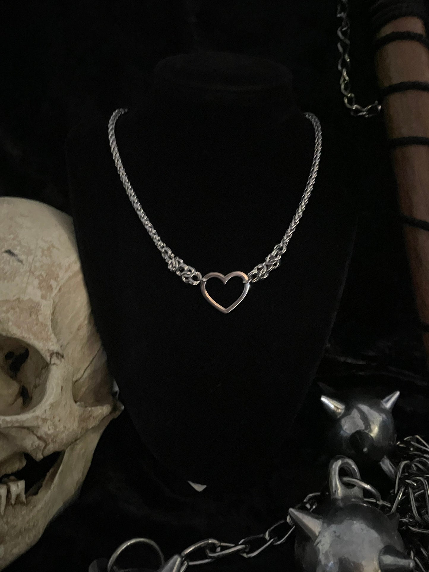 Chainmail heart necklace