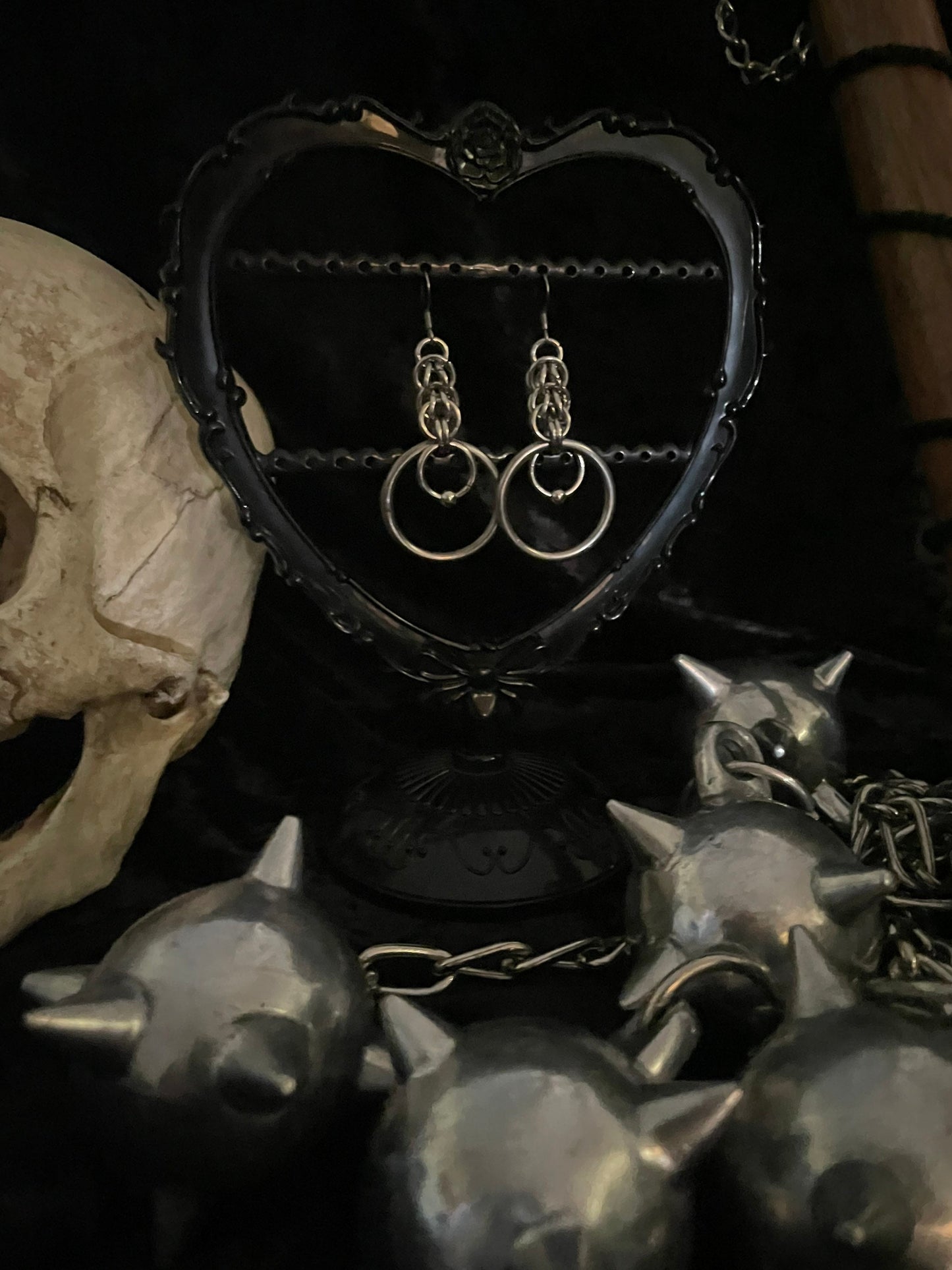 chunky chainmail earrings