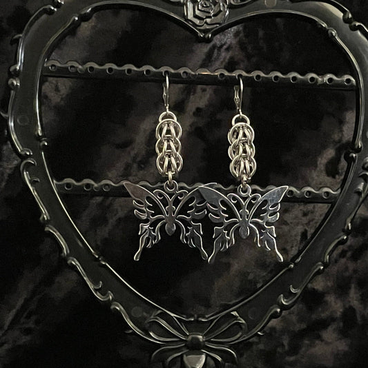 Butterfly chainmaille earrings