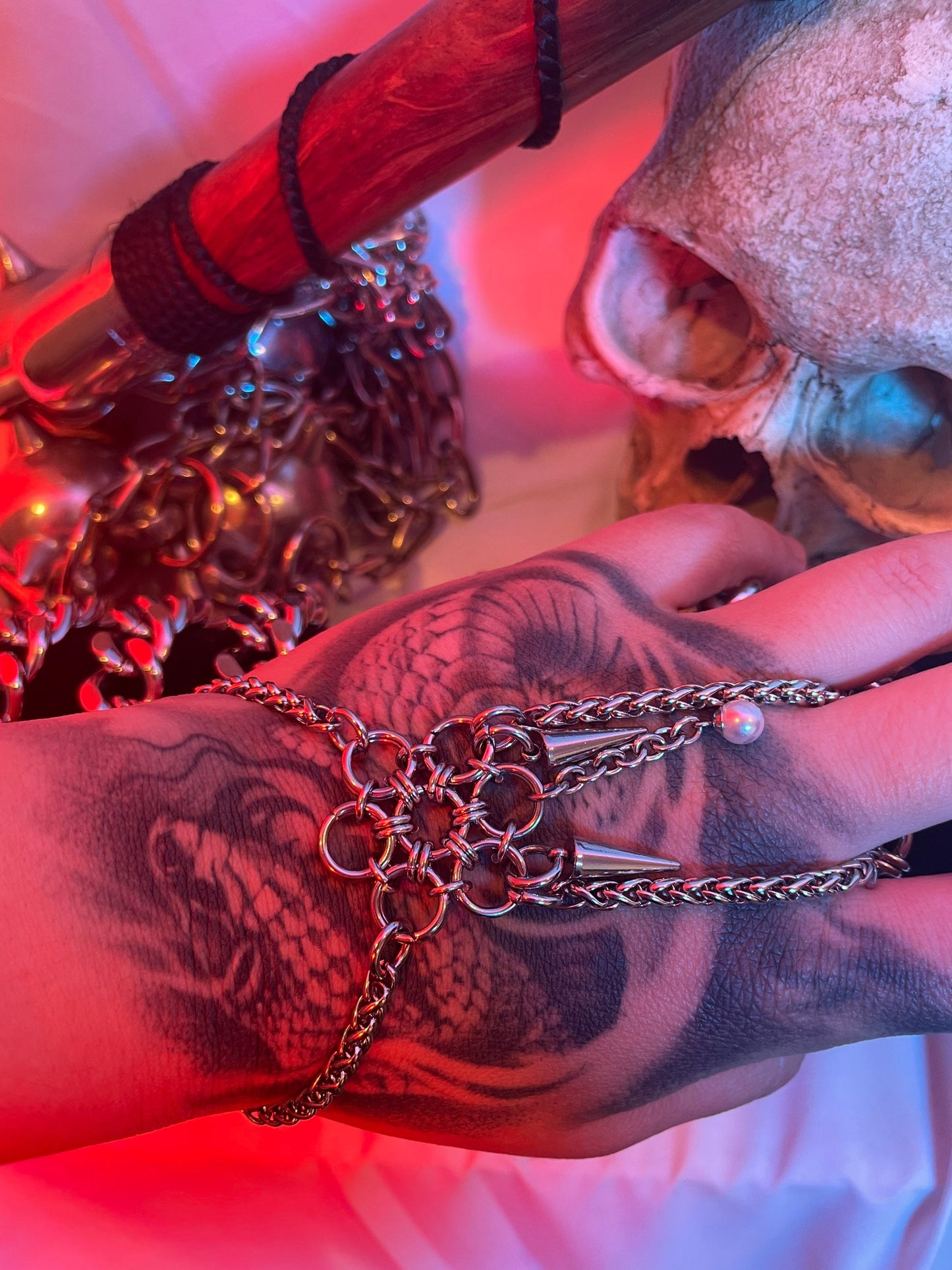 Chainmail flower bracelet
