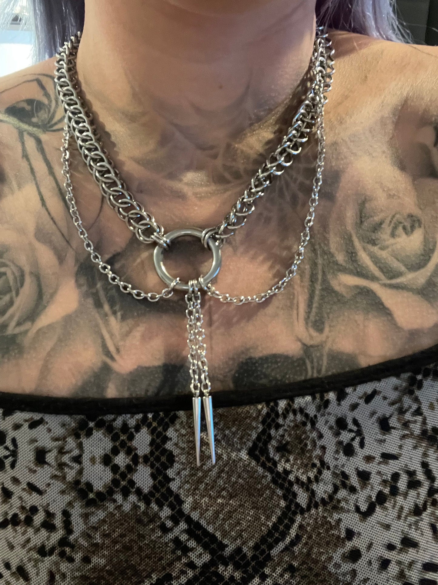 Spiked bolo choker