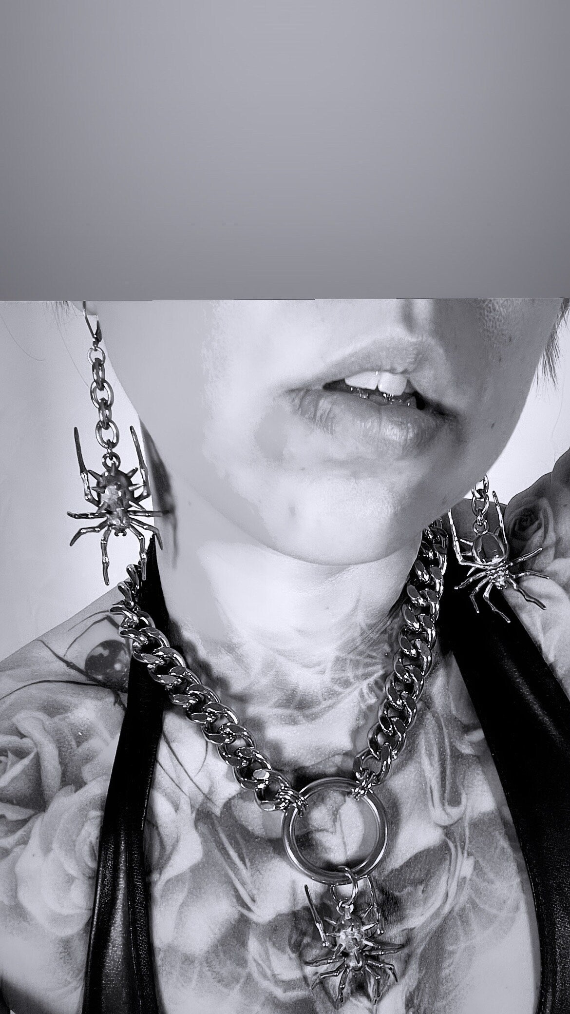 Spiked spider earrings