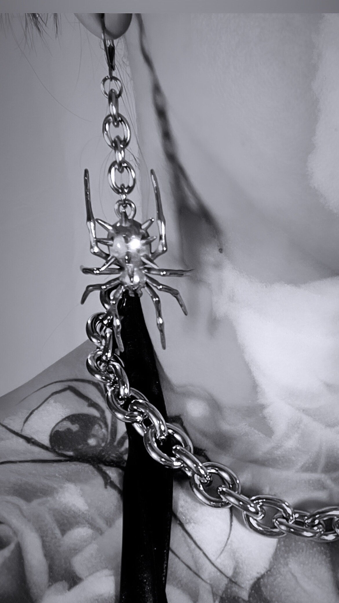 Spiked spider earrings