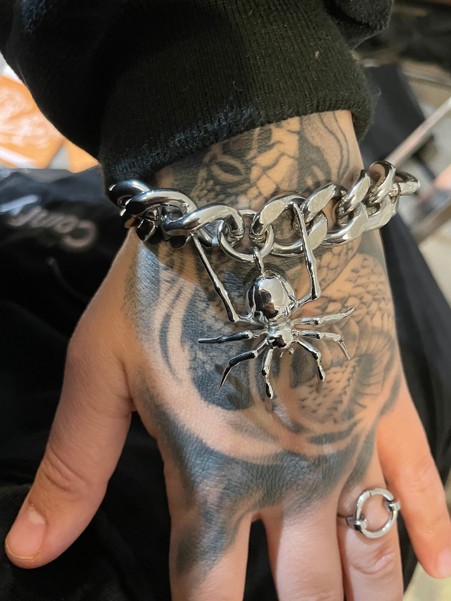 Spiked black widow bracelet