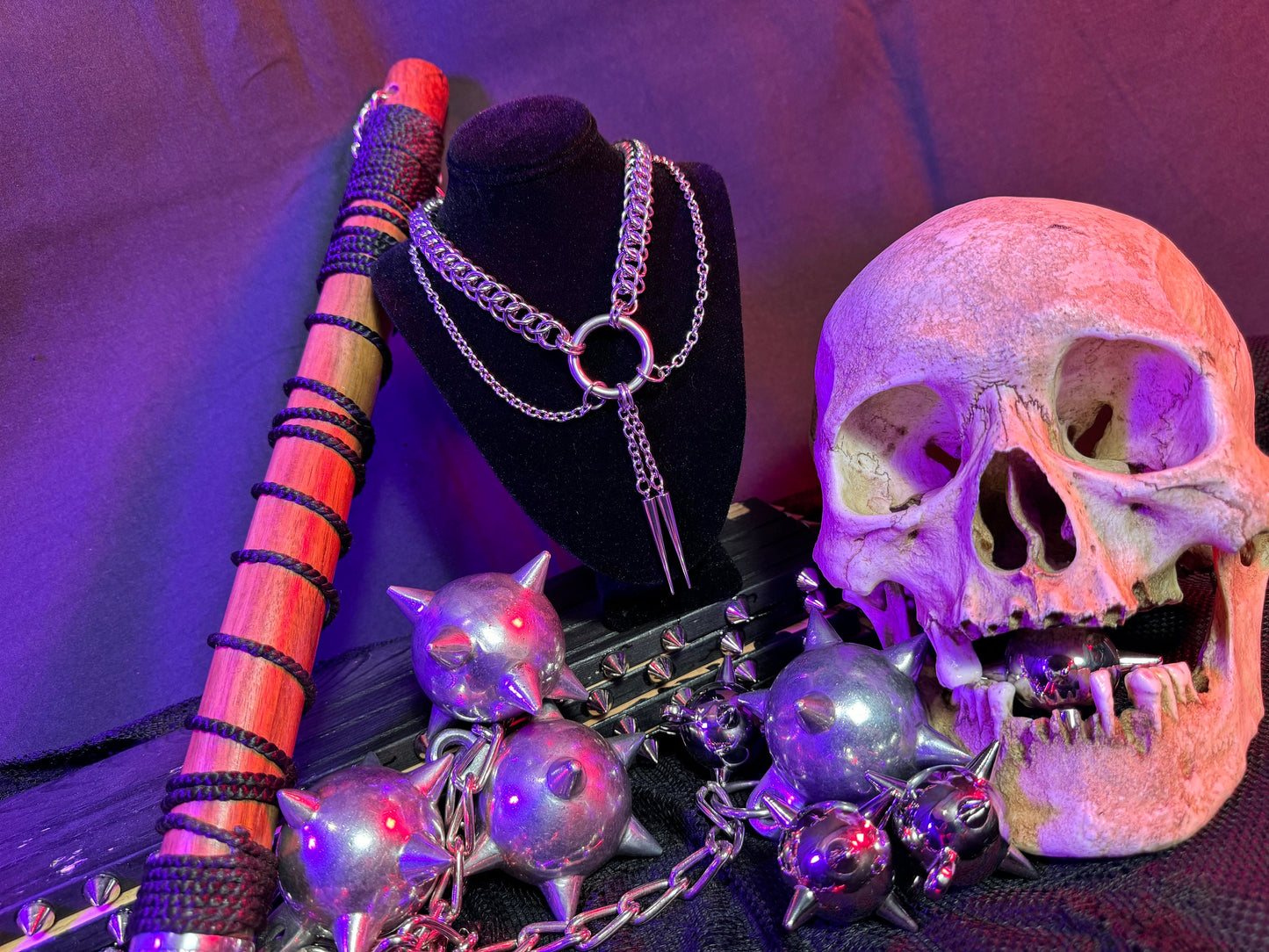 Spiked bolo choker