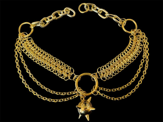 Gold Chainmail flail belt