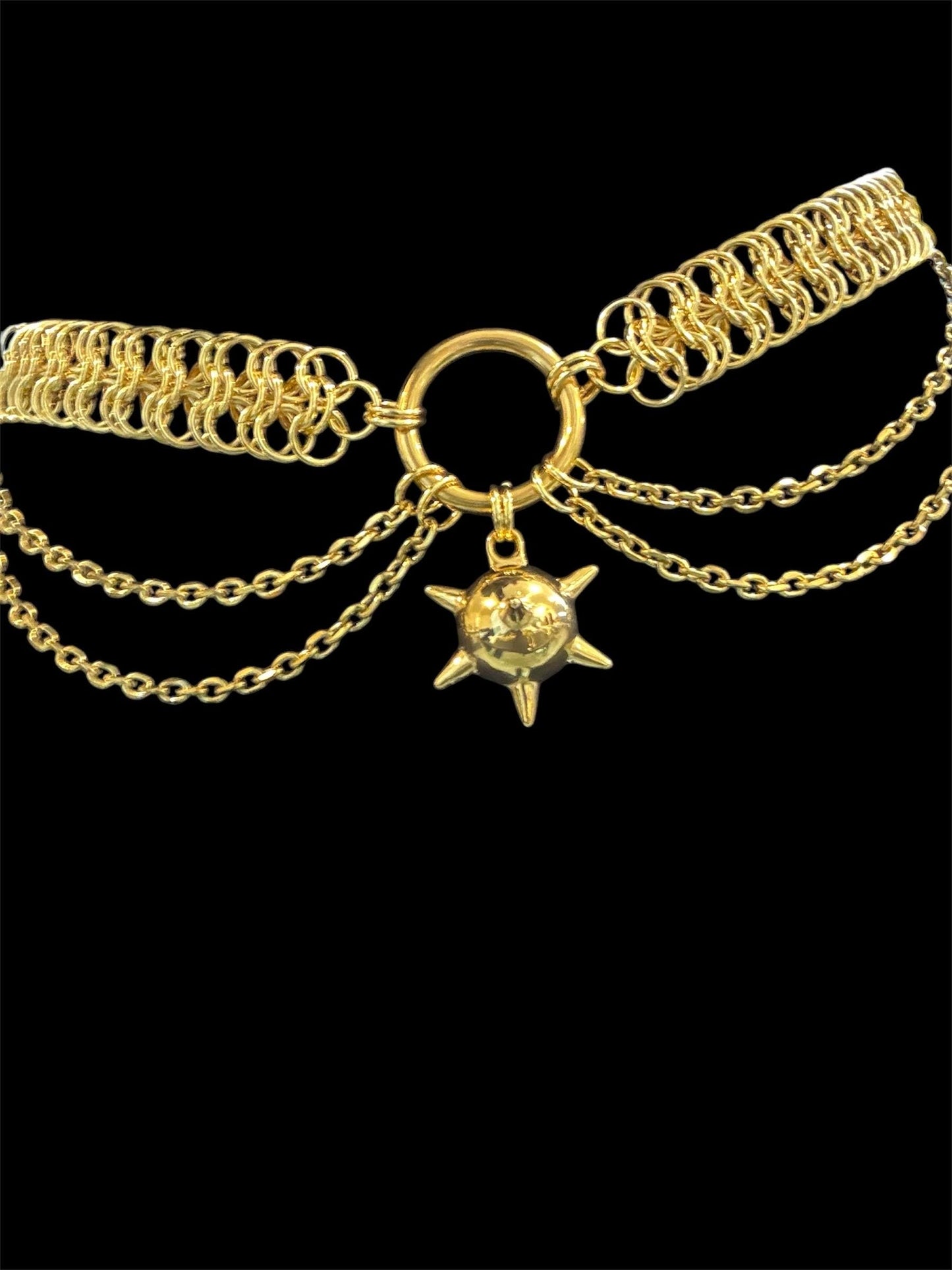 Gold Chainmail flail belt