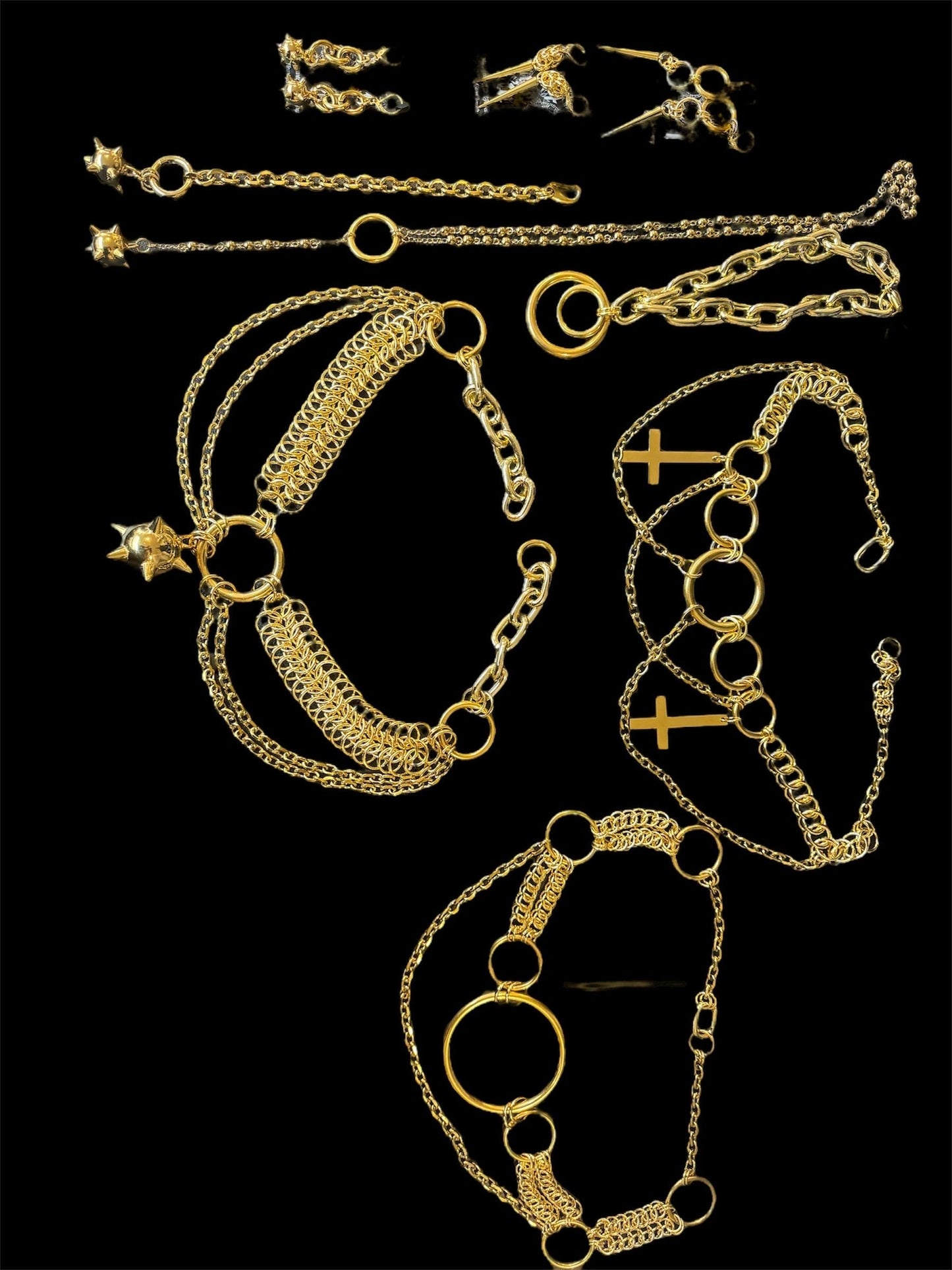Gold Chainmail flail belt