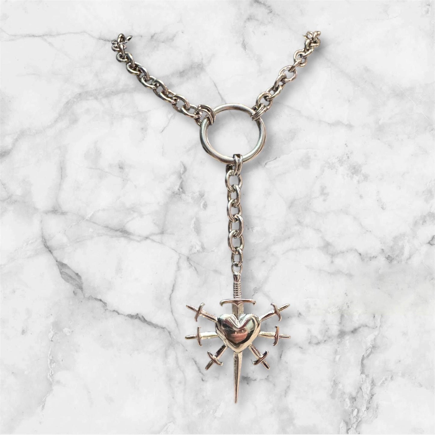 Heart dagger necklace