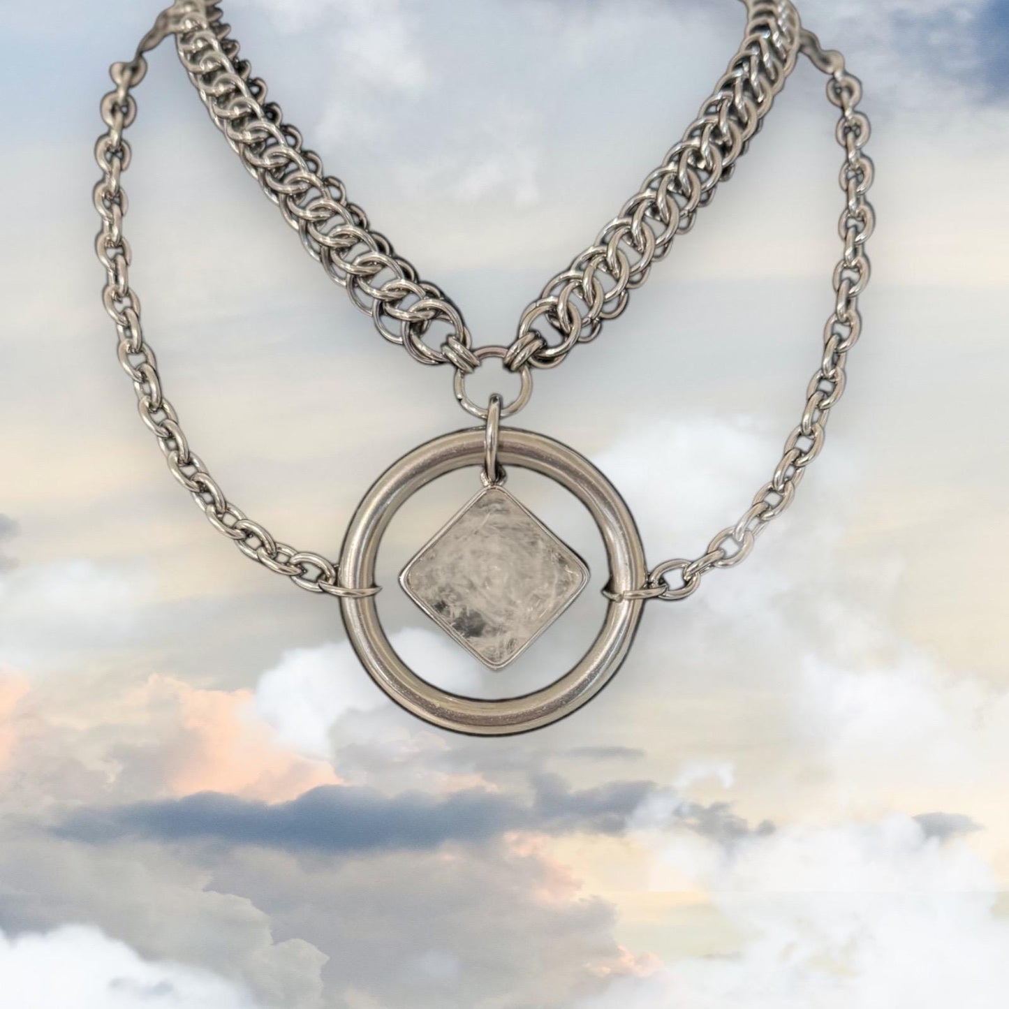 Quartz Chainmail necklace