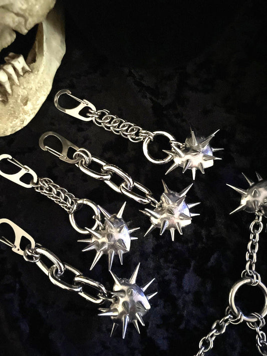 Heart morningstar mace keychain