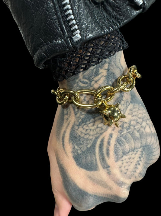 Chunky gold Flail/ Mace Bracelet