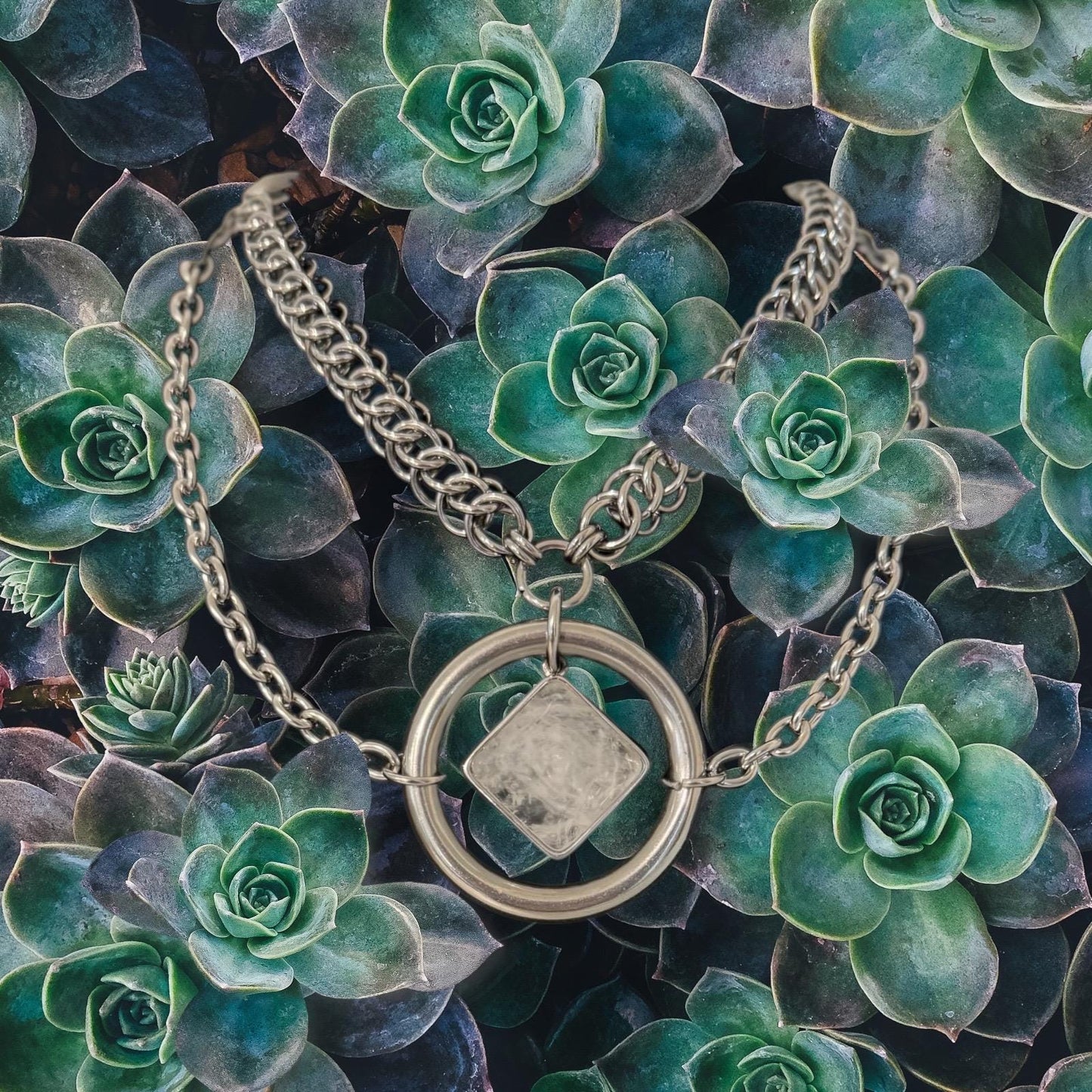Quartz Chainmail necklace
