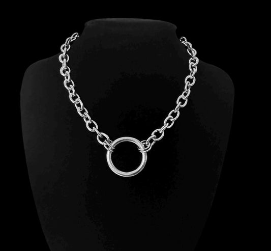 Submissive bdsm O ring collar