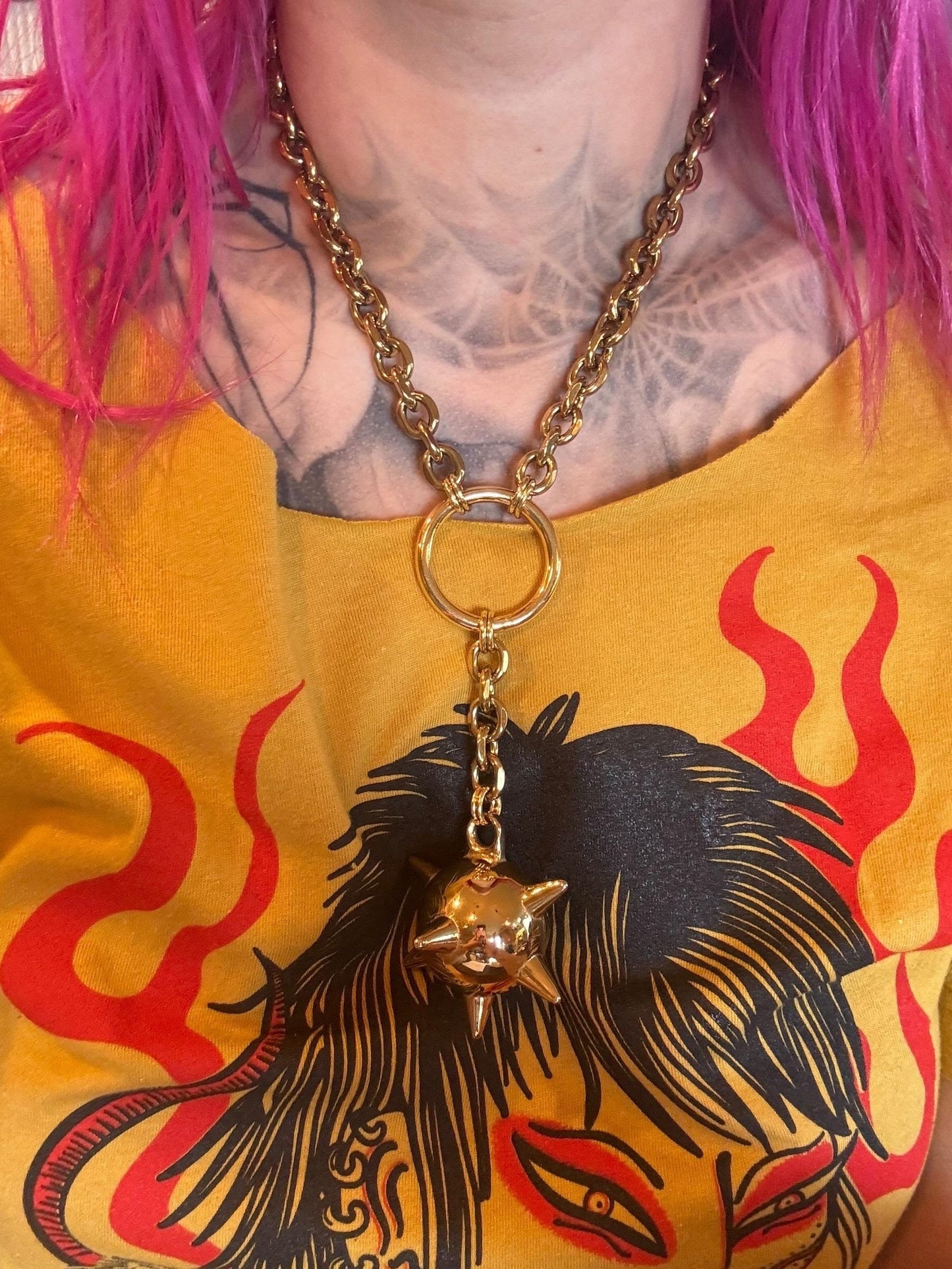 Largest Gold flail mace chain
