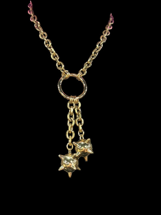 Gold flail double mace  chain