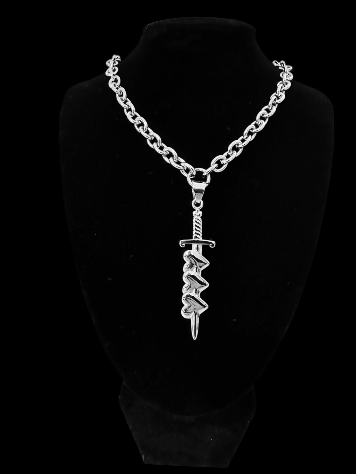 Triple Heart dagger chain