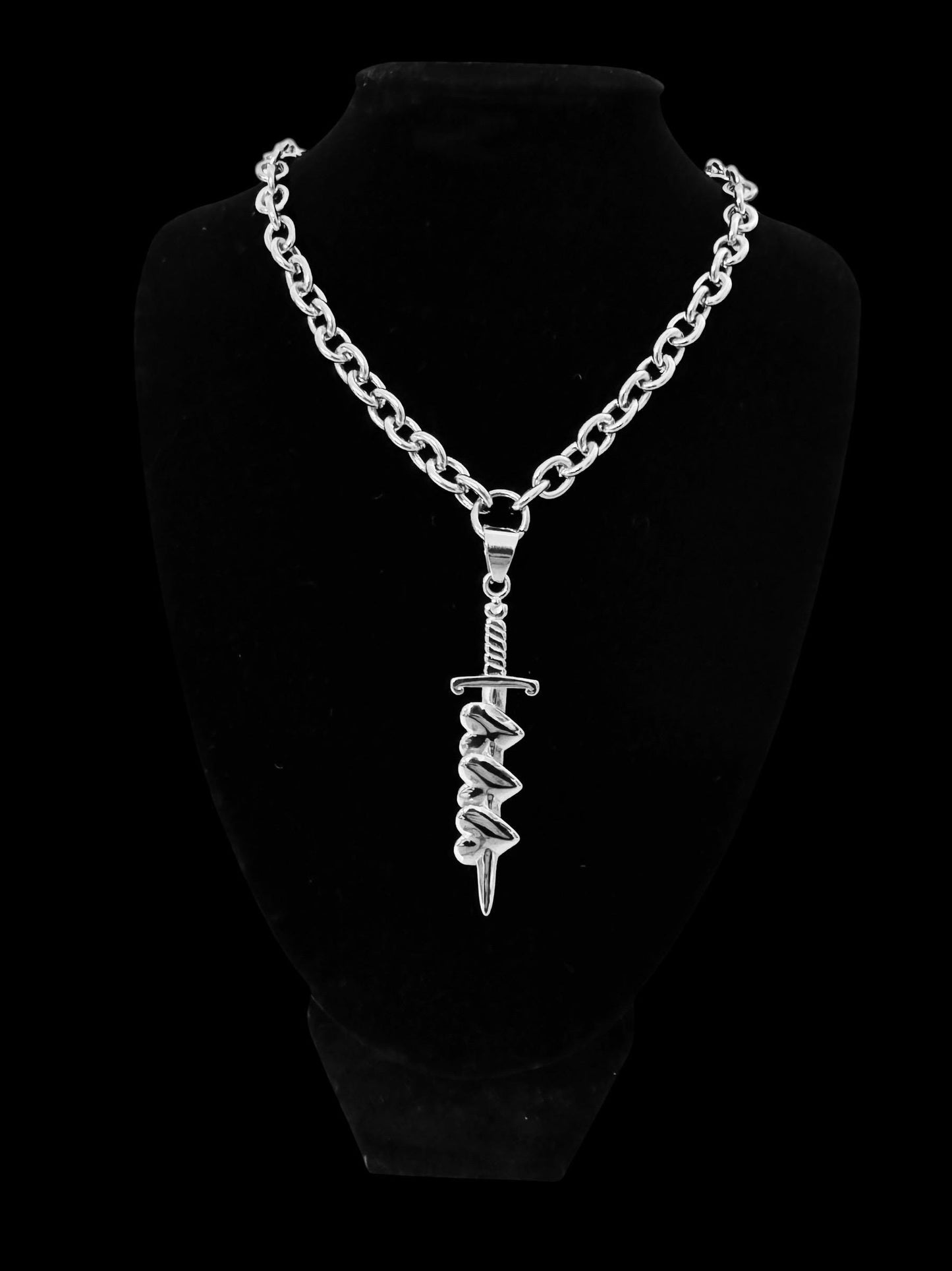 Triple Heart dagger chain