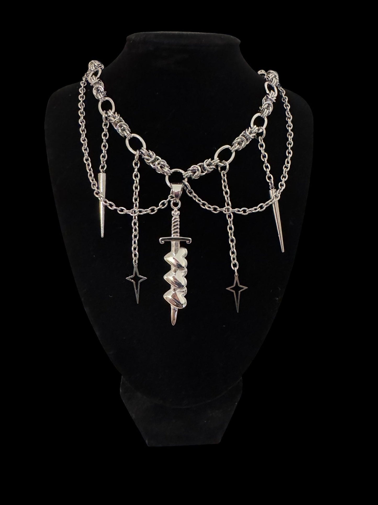 Triple Heart Dagger twinkle chain