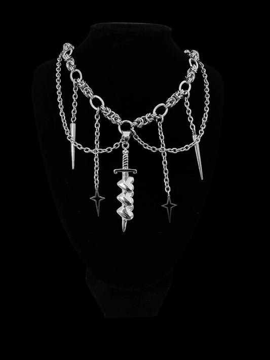 Triple Heart Dagger twinkle chain
