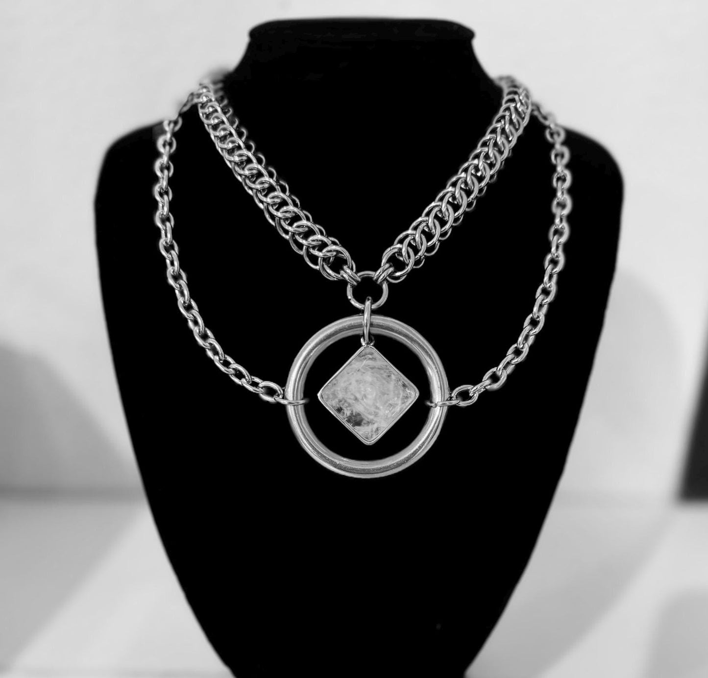 Quartz Chainmail necklace