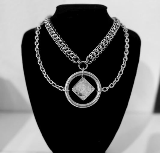 Quartz Chainmail necklace